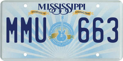 MS license plate MMU663