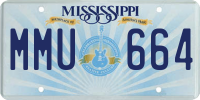 MS license plate MMU664