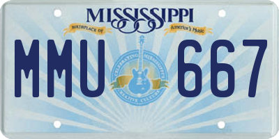 MS license plate MMU667