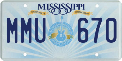 MS license plate MMU670