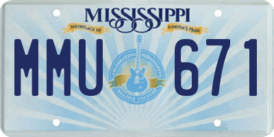 MS license plate MMU671