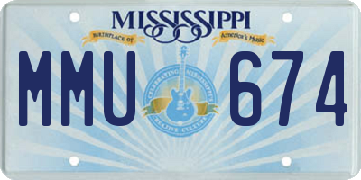 MS license plate MMU674