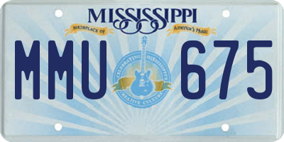 MS license plate MMU675