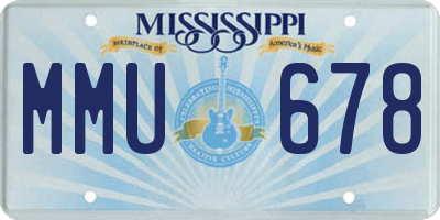 MS license plate MMU678