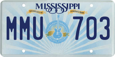 MS license plate MMU703