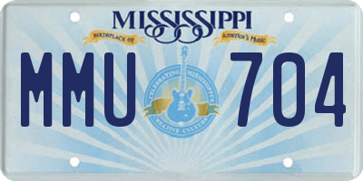 MS license plate MMU704