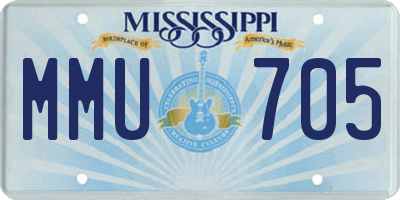 MS license plate MMU705