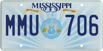 MS license plate MMU706
