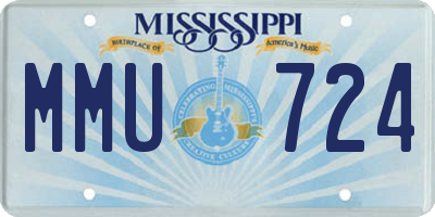 MS license plate MMU724