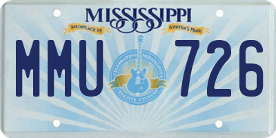 MS license plate MMU726