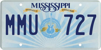 MS license plate MMU727