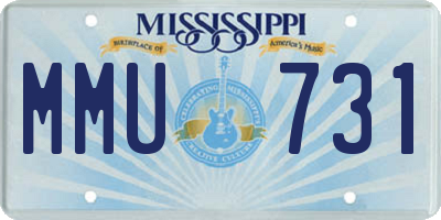 MS license plate MMU731