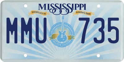 MS license plate MMU735