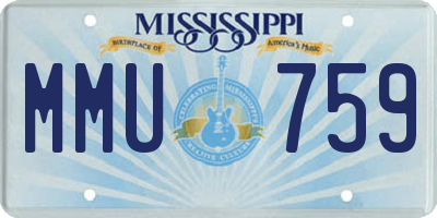 MS license plate MMU759