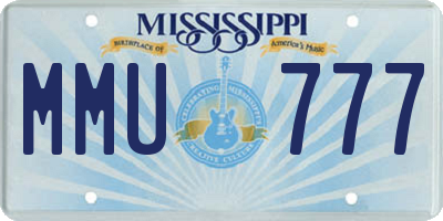 MS license plate MMU777