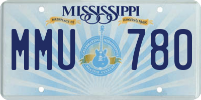 MS license plate MMU780