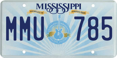 MS license plate MMU785
