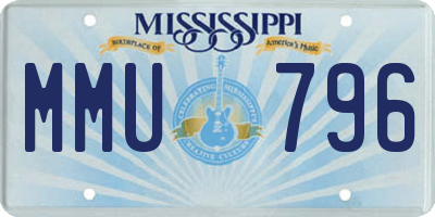 MS license plate MMU796
