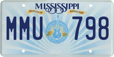 MS license plate MMU798