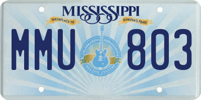 MS license plate MMU803