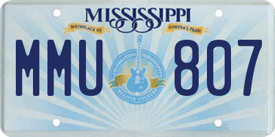 MS license plate MMU807