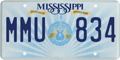 MS license plate MMU834