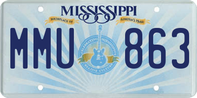 MS license plate MMU863
