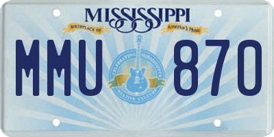 MS license plate MMU870