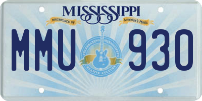 MS license plate MMU930