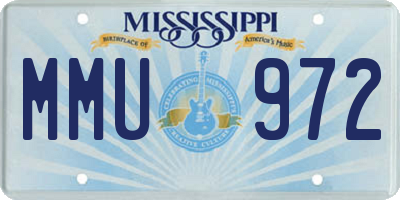 MS license plate MMU972