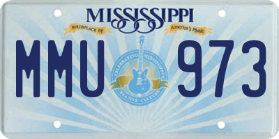 MS license plate MMU973