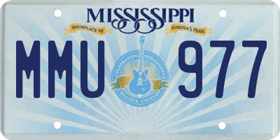 MS license plate MMU977
