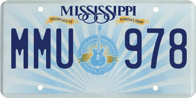 MS license plate MMU978