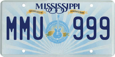 MS license plate MMU999