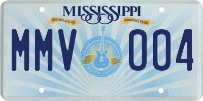 MS license plate MMV004