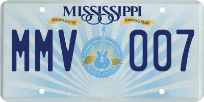 MS license plate MMV007