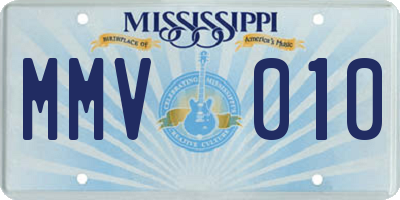 MS license plate MMV010