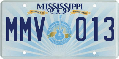 MS license plate MMV013