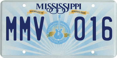 MS license plate MMV016