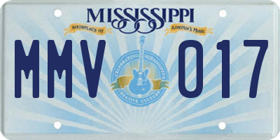 MS license plate MMV017