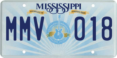 MS license plate MMV018