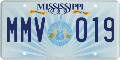 MS license plate MMV019