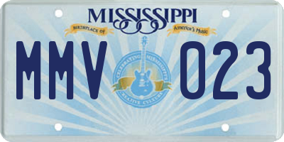 MS license plate MMV023