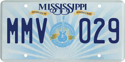 MS license plate MMV029