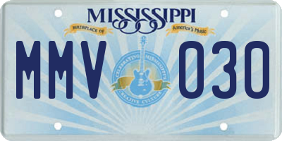 MS license plate MMV030