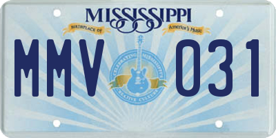 MS license plate MMV031