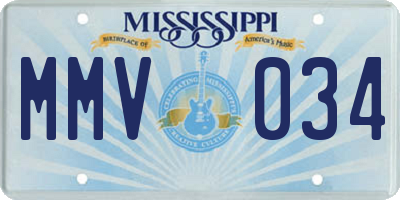 MS license plate MMV034