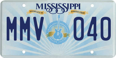 MS license plate MMV040