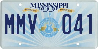 MS license plate MMV041