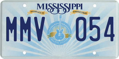 MS license plate MMV054